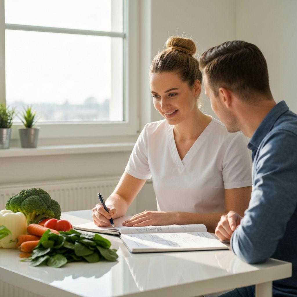 Ernährungsberatung am Tisch